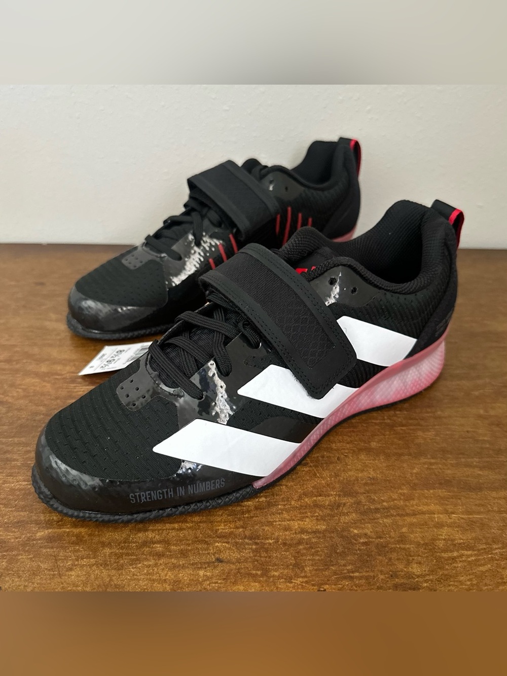 NWT adidas adipower Weightlifting Men's Size 8.5 Shoes IH8232 Black White Red